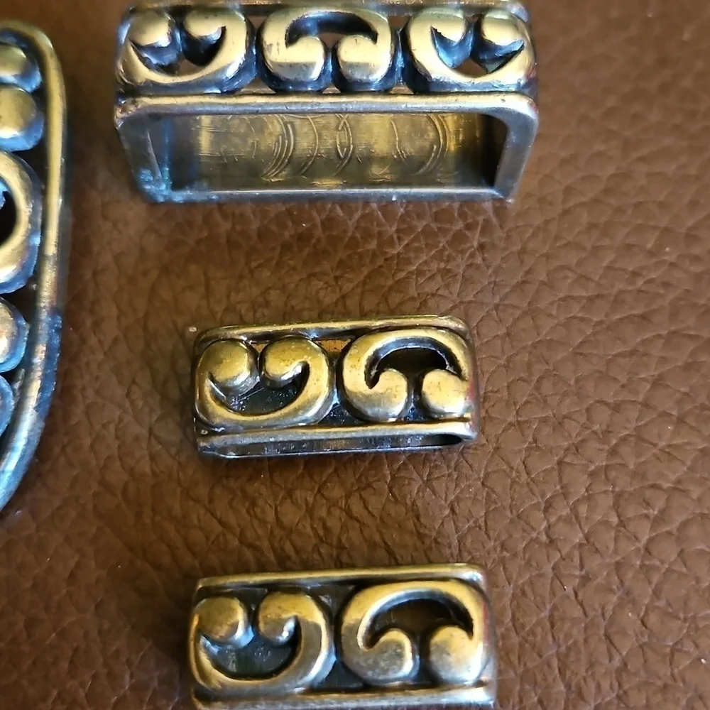 Vintage Antique Brass Belt Buckle Set